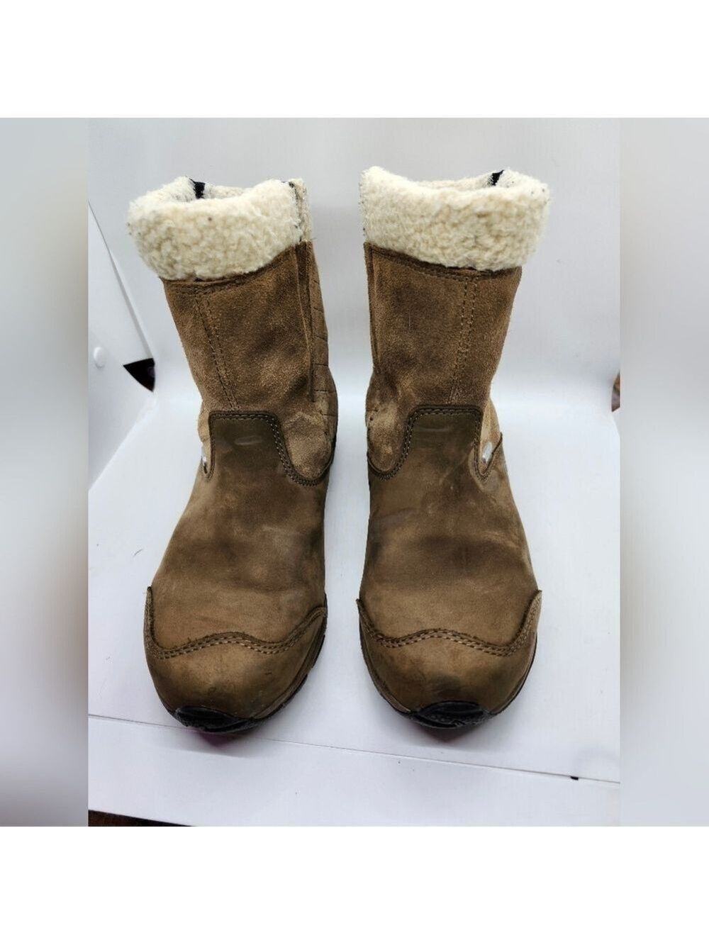 Oboz Leather‎ Suede Bridger Mid B-Dry Waterproof Hiking Shearling Boots Sz 8